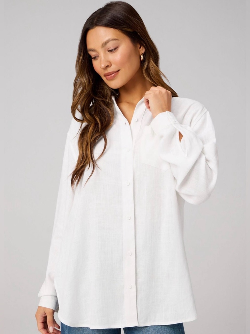 Fabletics Lifestyle Linen Oversized Button-Up Shirt